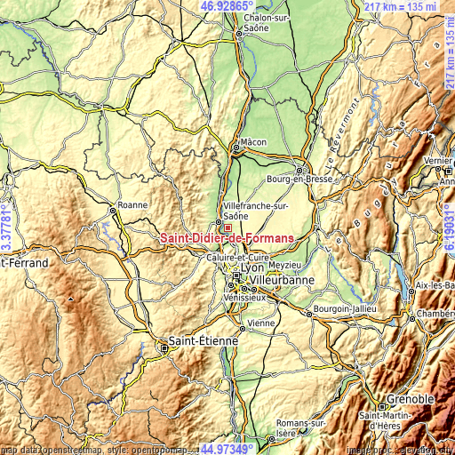 Topographic map of Saint-Didier-de-Formans