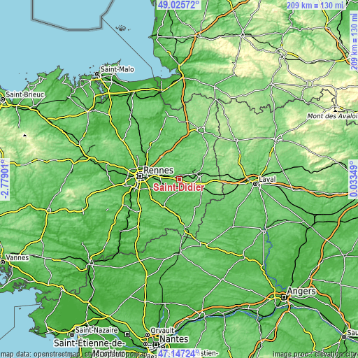 Topographic map of Saint-Didier