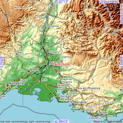 Topographic map of Saint-Didier