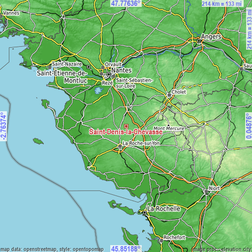 Topographic map of Saint-Denis-la-Chevasse