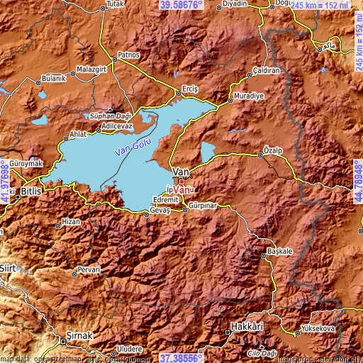 Topographic map of Van