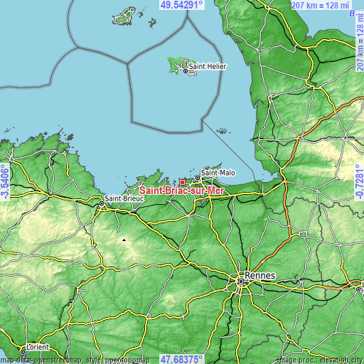 Topographic map of Saint-Briac-sur-Mer