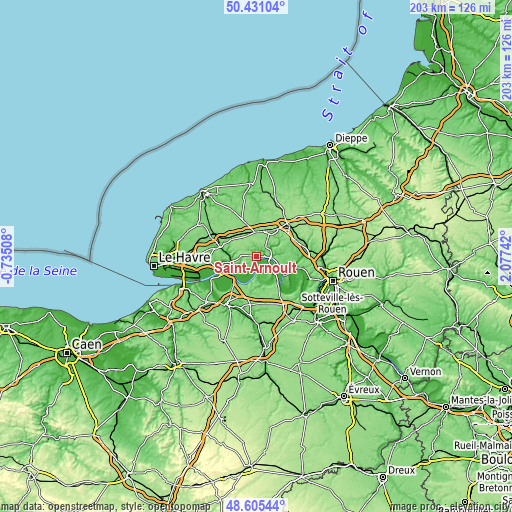 Topographic map of Saint-Arnoult