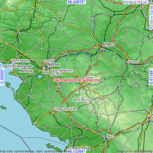Topographic map of Saint-André-de-la-Marche