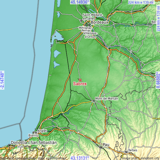 Topographic map of Sabres