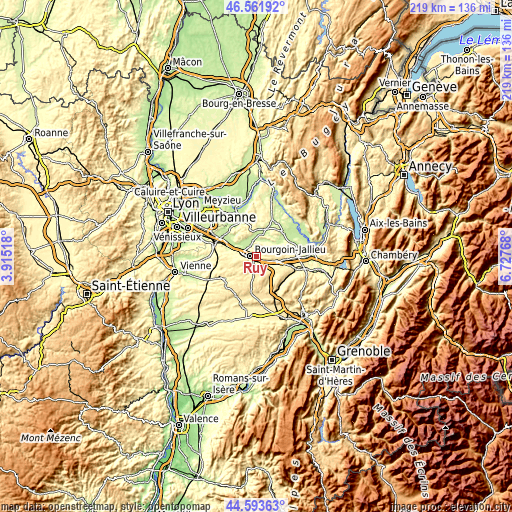 Topographic map of Ruy