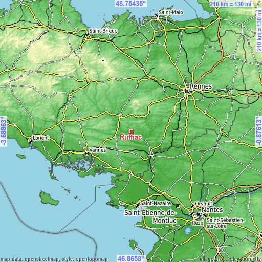 Topographic map of Ruffiac