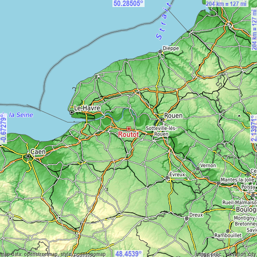 Topographic map of Routot