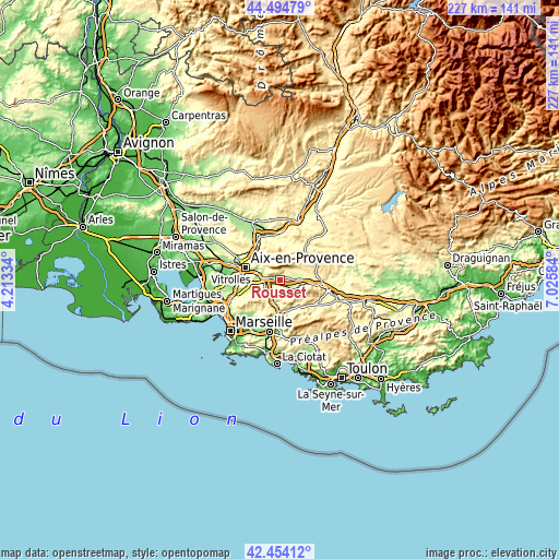 Topographic map of Rousset