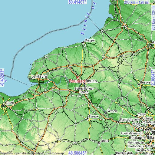 Topographic map of Roumare