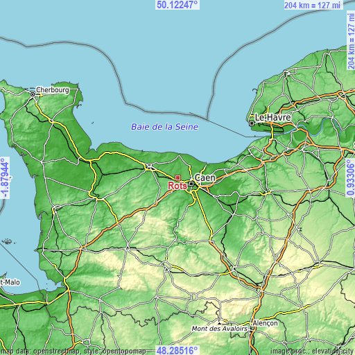 Topographic map of Rots