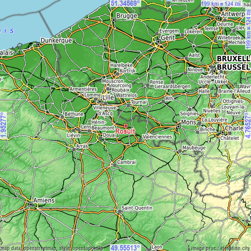 Topographic map of Rosult