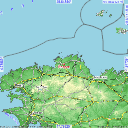 Topographic map of Rospez