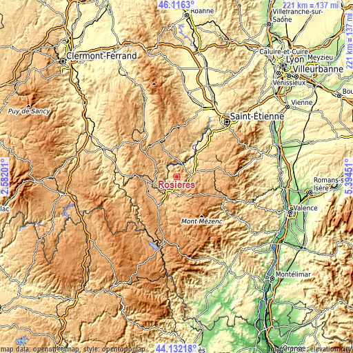 Topographic map of Rosières