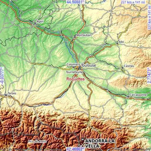 Topographic map of Roquettes