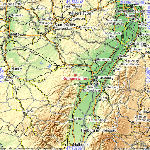 Topographic map of Romanswiller