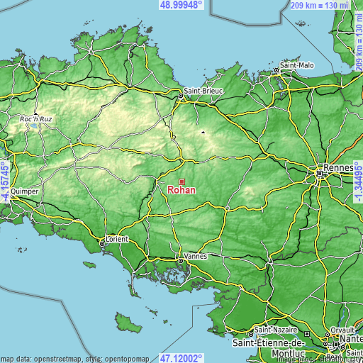 Topographic map of Rohan