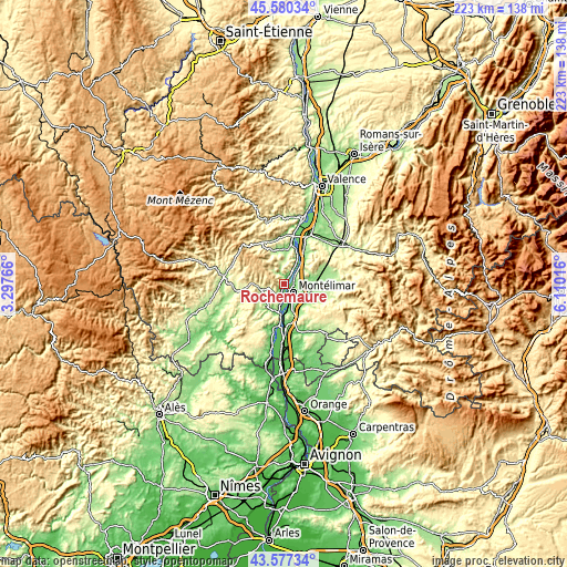 Topographic map of Rochemaure