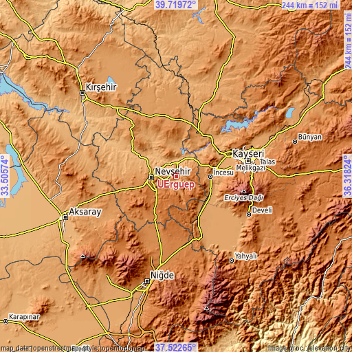 Topographic map of Ürgüp