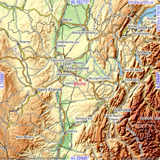 Topographic map of Roche