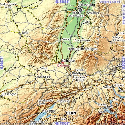 Topographic map of Rixheim