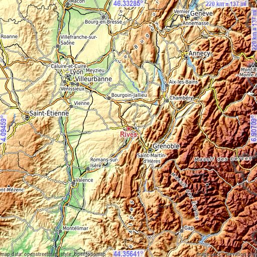 Topographic map of Rives