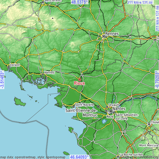 Topographic map of Rieux