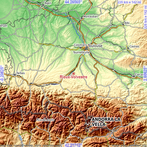 Topographic map of Rieux-Volvestre