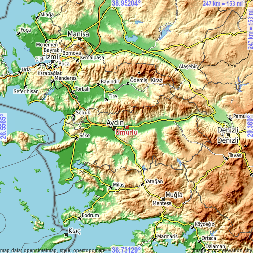 Topographic map of Umurlu