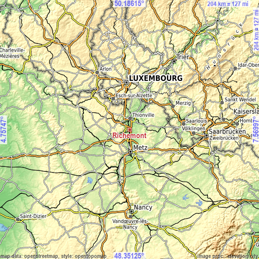 Topographic map of Richemont