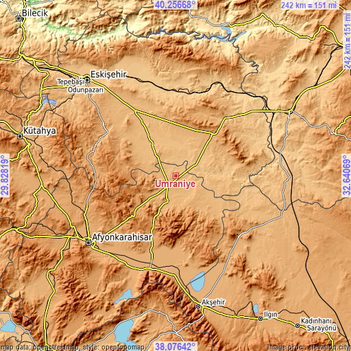 Topographic map of Umraniye