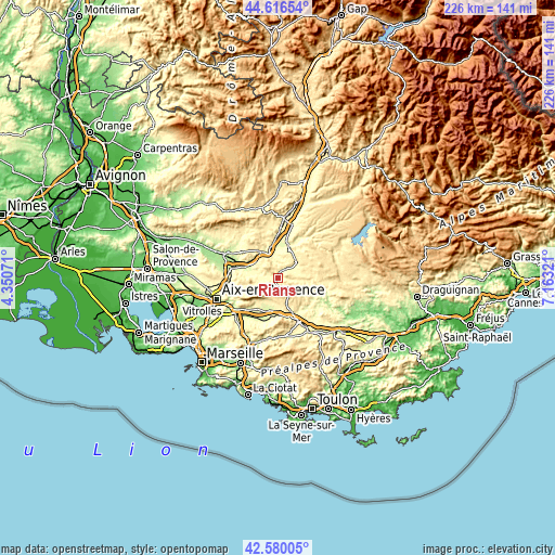 Topographic map of Rians