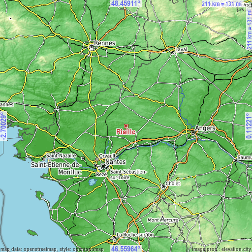 Topographic map of Riaillé