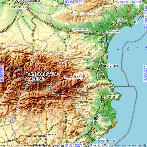 Topographic map of Ria-Sirach