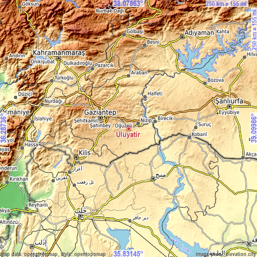 Topographic map of Uluyatır