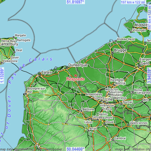 Topographic map of Rexpoëde