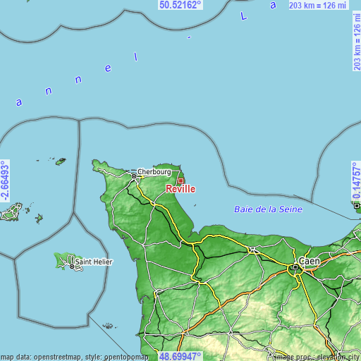 Topographic map of Réville