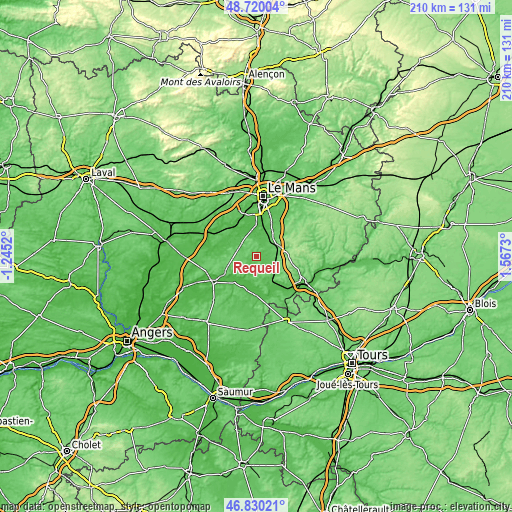 Topographic map of Requeil