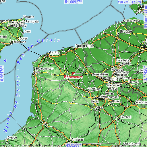 Topographic map of Renescure