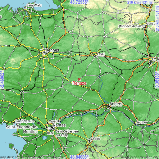 Topographic map of Renazé