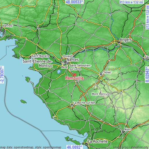 Topographic map of Remouillé