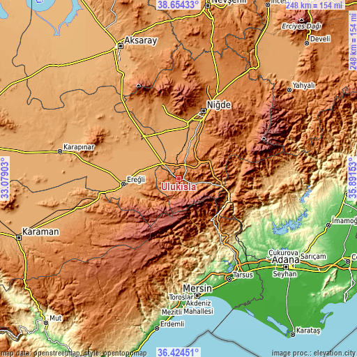 Topographic map of Ulukışla