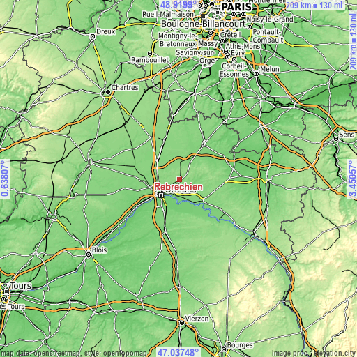 Topographic map of Rebréchien