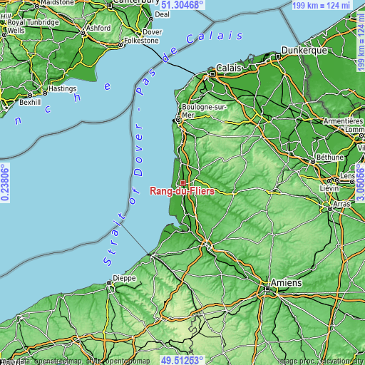 Topographic map of Rang-du-Fliers