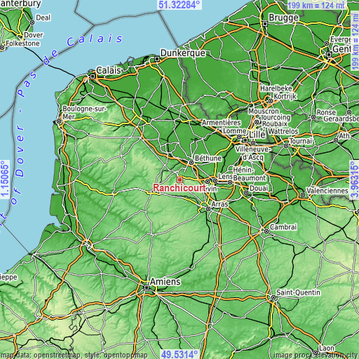 Topographic map of Ranchicourt