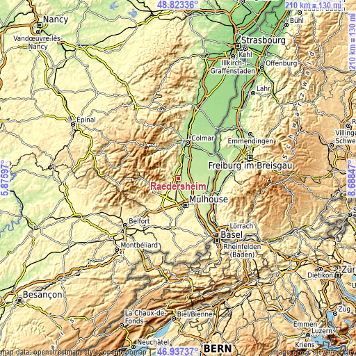 Topographic map of Raedersheim