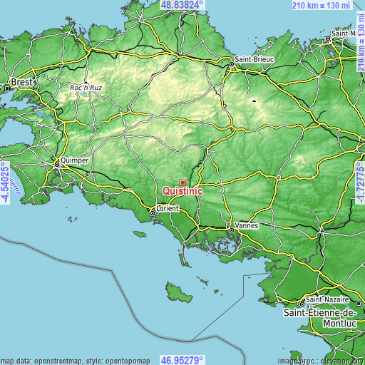 Topographic map of Quistinic