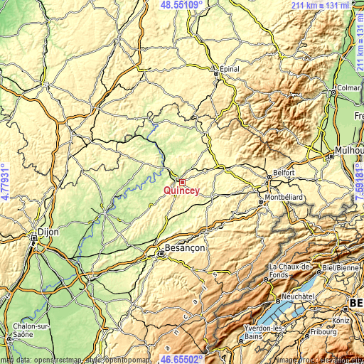 Topographic map of Quincey