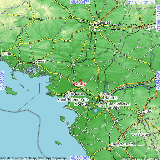 Topographic map of Quilly