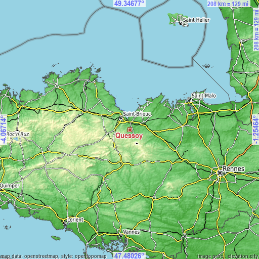Topographic map of Quessoy